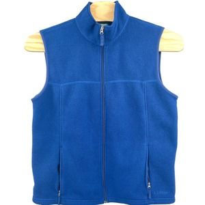 L.L.Bean Men's Blue Polartec Fleece Zipper Vest Large Reg 0ALA7 Zipper Pockets